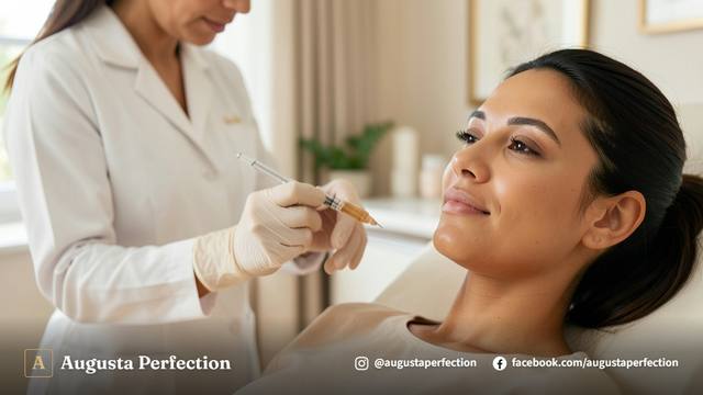 Profissional de estética preparando produtos para aplicação de BB Glow em sala clínica limpa e iluminada em Jaú.