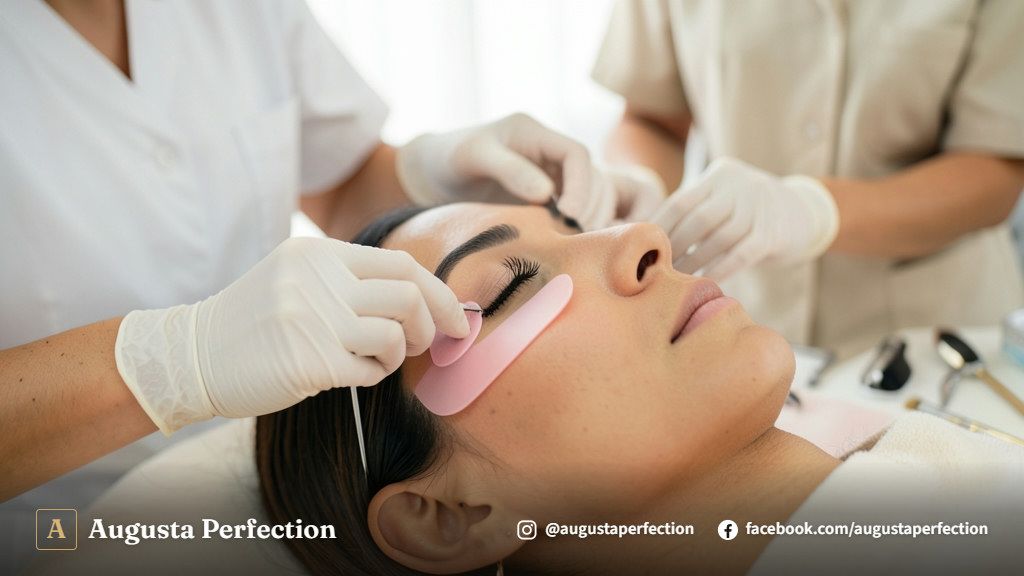 Atendimento de lash lifting em clínica de estética em Campinas com ambiente sofisticado e seguro.