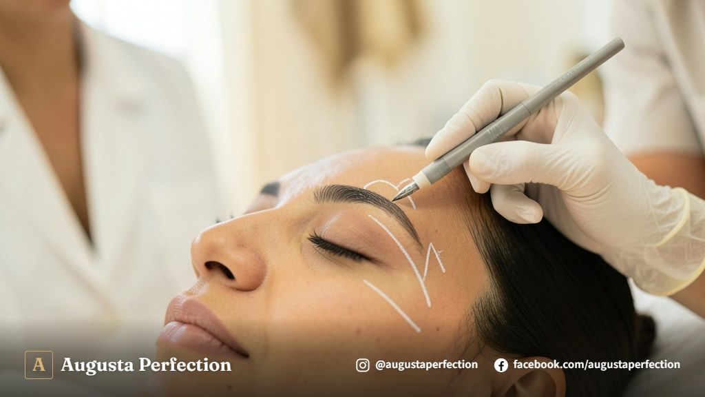 Especialista em estética preparando instrumentos de precisão e pigmentos para procedimento de Microshading.