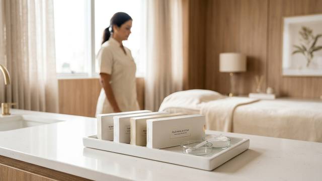 Ambiente de clínica estética no Cambuí em Campinas preparado para procedimento de preenchimento perioral.