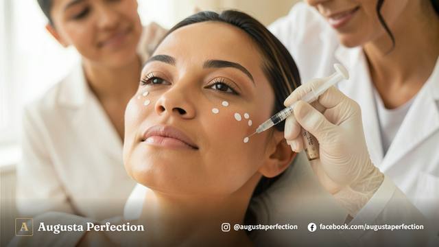Especialista em estética avançada organizando ambiente para preenchimento de bochechas em Bauru.