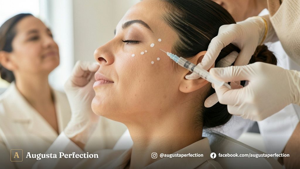 Ambiente de clínica estética em Bauru com seringas de ácido hialurônico para preenchimento de malar.
