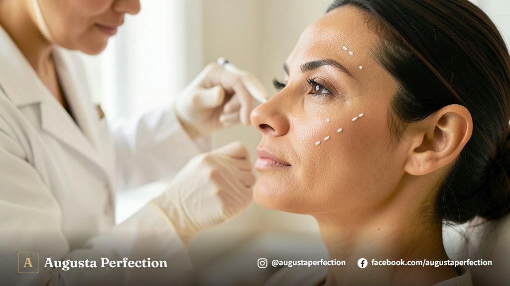 Profissional de estética em clínica em Jaú preparando procedimento de harmonização facial com segurança.