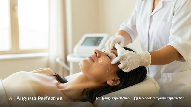 Consultório de estética avançada equipado com tecnologia de ultrassom microfocado em ambiente sereno e moderno.