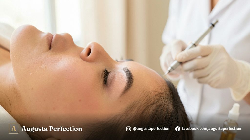 Frasco de soro nutritivo para BB Glow em ambiente de clínica estética profissional em Jundiaí.