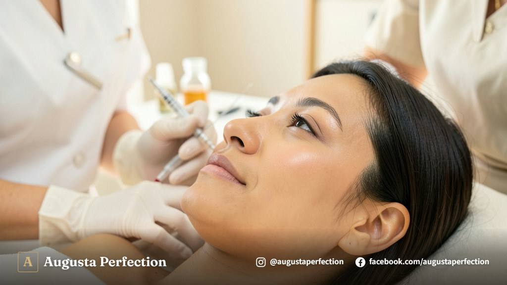 Ambiente de clínica de estética com equipamentos e produtos para tratamento e renovação da pele.