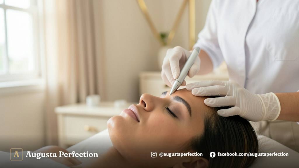 Equipamento de jato de plasma para blefaroplastia sem cortes em consultório de estética avançada.