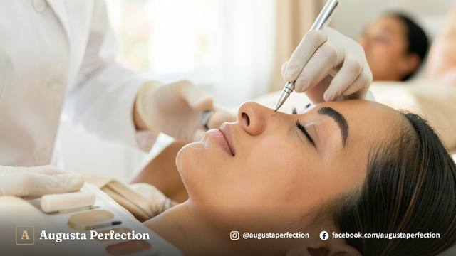 Ambiente aconchegante de clínica estética com equipamentos para camuflagem de olheiras e pigmentos certificados.