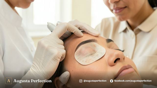 Equipamento moderno de despigmentação a laser em ambiente clínico elegante e profissional.