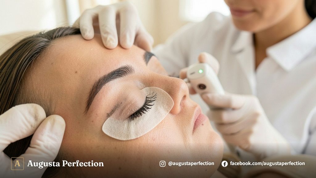 Atendimento profissional para despigmentação a laser segura em clínica de estética moderna