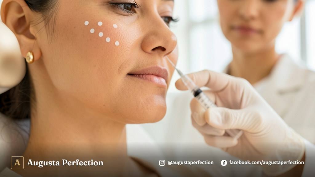 Profissional preparando procedimento estético de reversão facial em clínica higienizada e moderna.