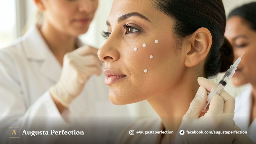 Consulta médica de avaliação estética para preenchimento de bochechas em clínica especializada.