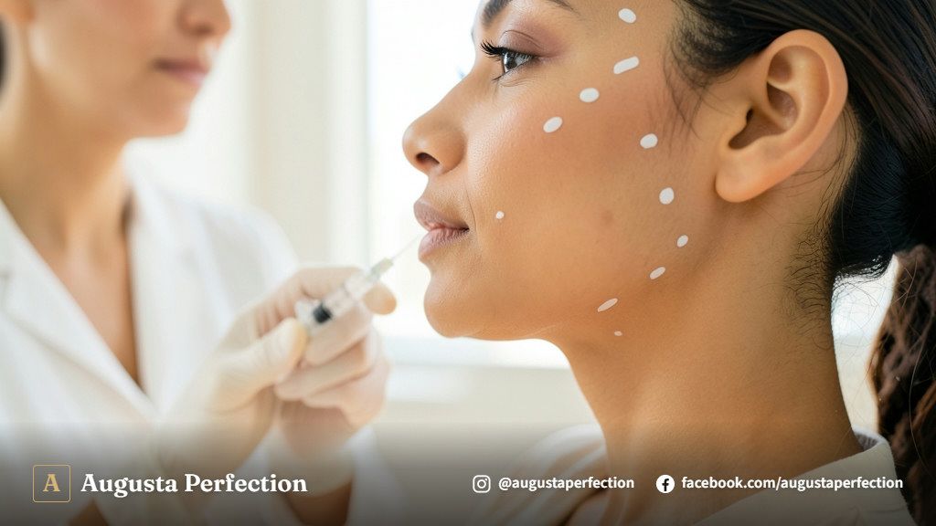 Ambiente de clínica de estética avançada em Bauru preparado para procedimento de preenchimento mandibular.