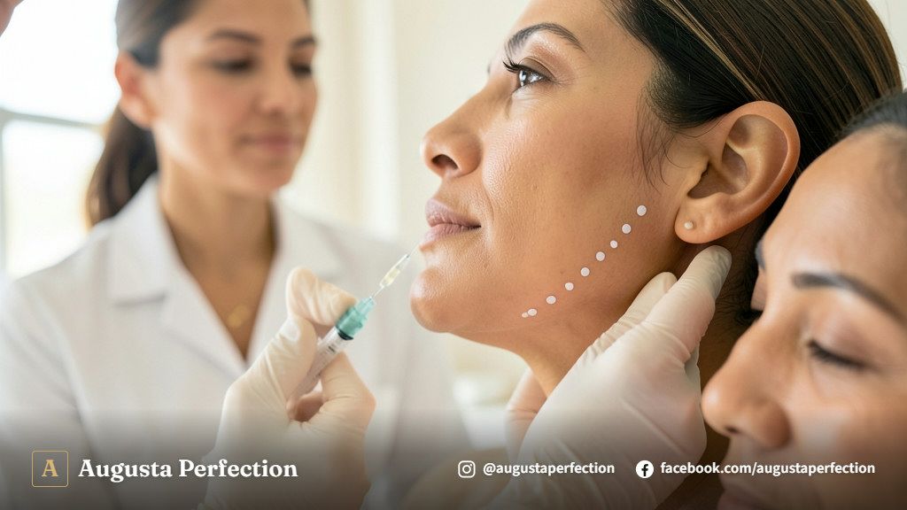 Ambiente de clínica estética em Jaú preparado para atendimento de preenchimento mandibular.