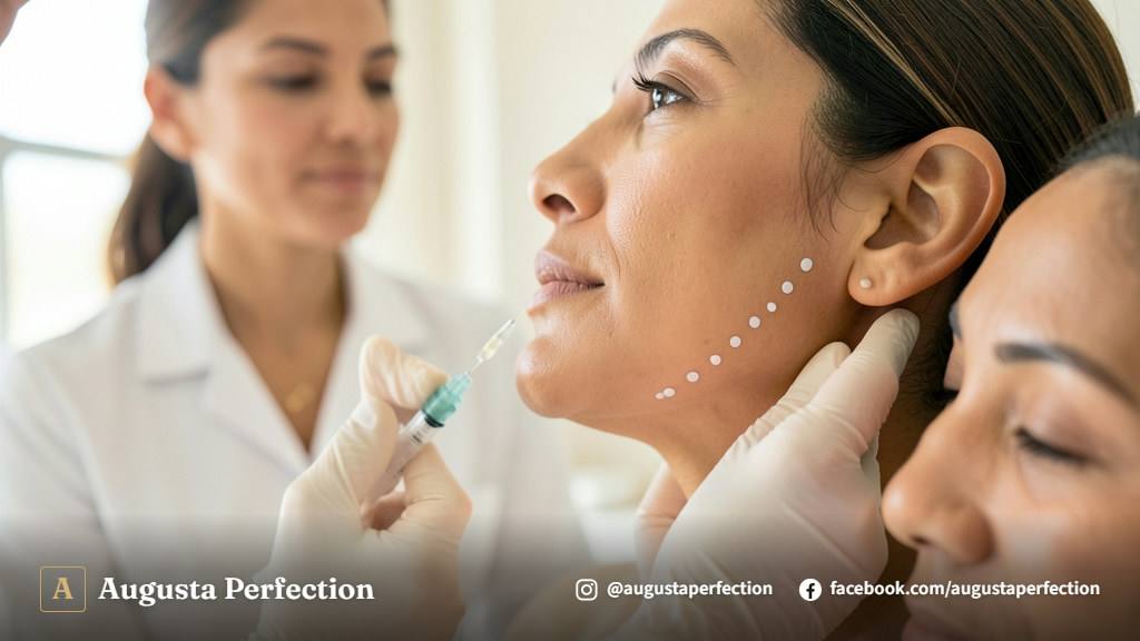 Ambiente de clínica estética em Jaú preparado para atendimento de preenchimento mandibular.