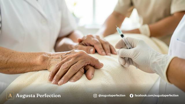Profissional realizando avaliação para preenchimento de mãos em consultório de estética em Jundiaí.