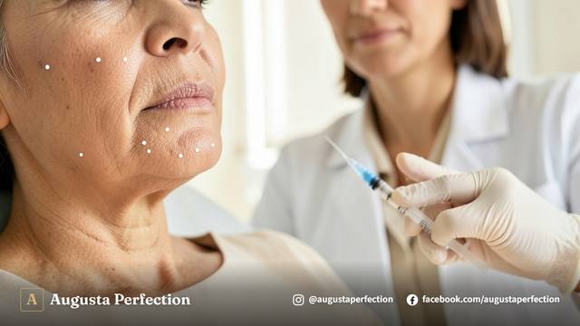 Especialista em estética preparando compressa suave para alívio de inchaço pós-procedimento facial em clínica.