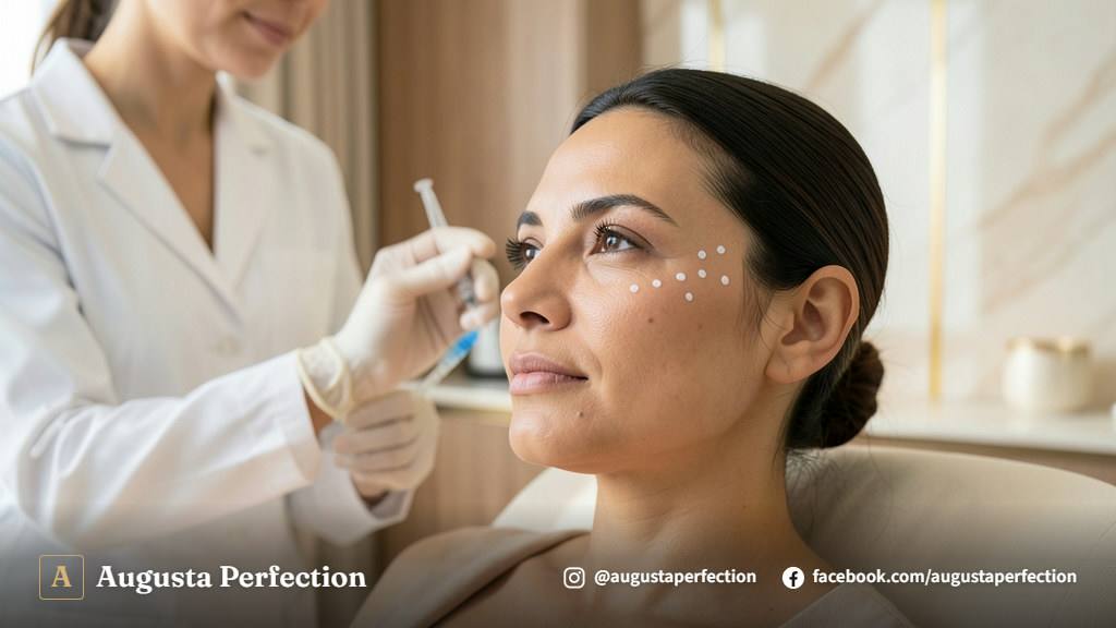 Consultório de estética médica moderno preparando procedimento facial com total higiene e segurança.