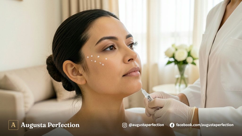 Profissional de estética preparando ácido hialurônico em ambiente clínico moderno em Jaú.