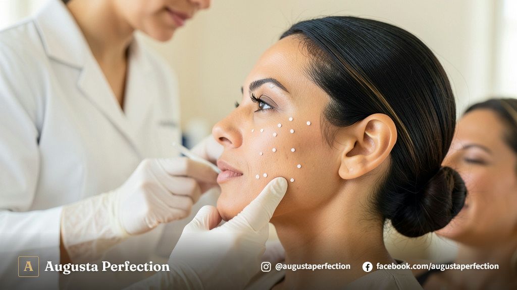 Ambiente de clínica estética em Bauru destacando insumos certificados para preenchimento facial seguro.