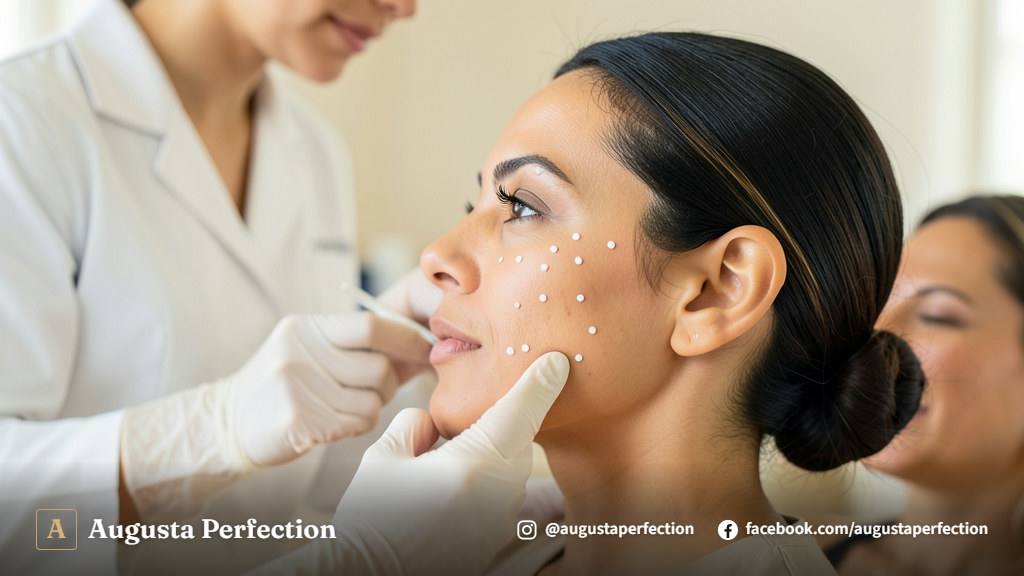 Ambiente de clínica estética em Bauru destacando insumos certificados para preenchimento facial seguro.
