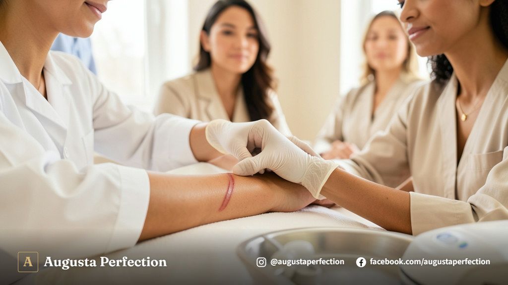 Ambiente de clínica estético refinado com equipamentos de alta tecnologia para tratamento de pele em Bauru.