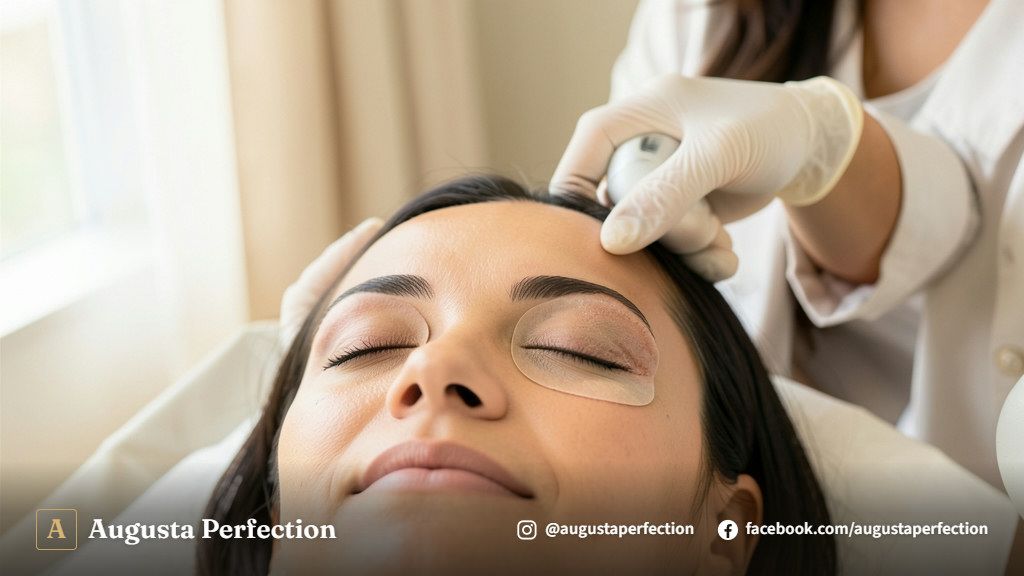 Sala de atendimento de clínica estética moderna com equipamento de remoção de micropigmentação a laser