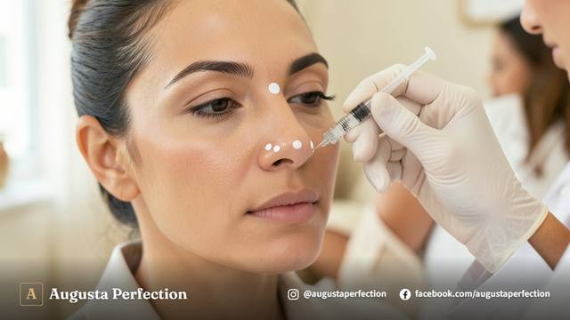Especialista em estética preparando preenchedor para procedimento de rinomodelação em Jaú com segurança.